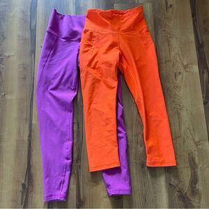 Old Navy High-Waisted Leggings in Orange and Purple